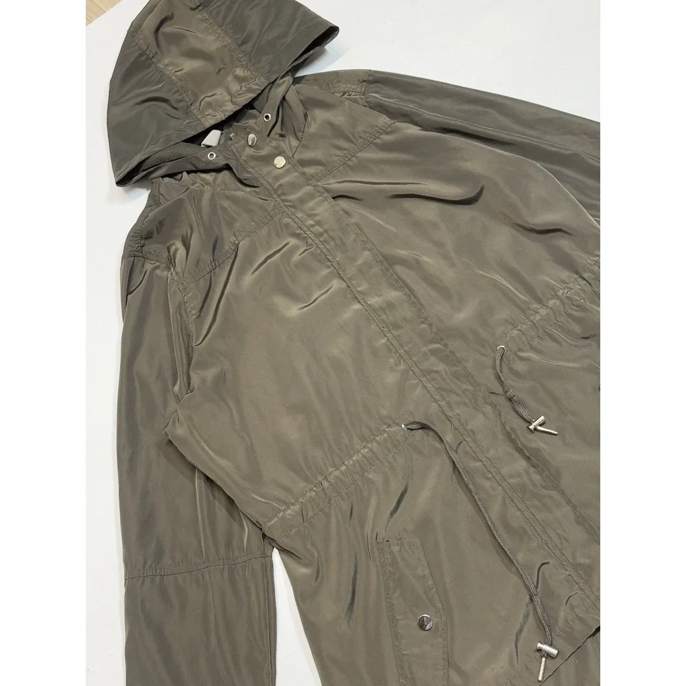 Athletic Collection Windbreaker Jacket Women's XL Army Green Light Weight Hooded